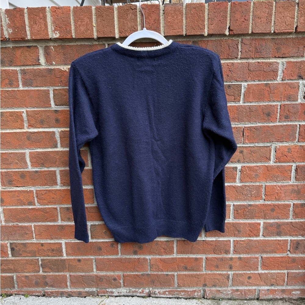 Vintage Alfred Dunner Navy Blue Bow Sweater Size Medium Women’s - Picture 4 of 4